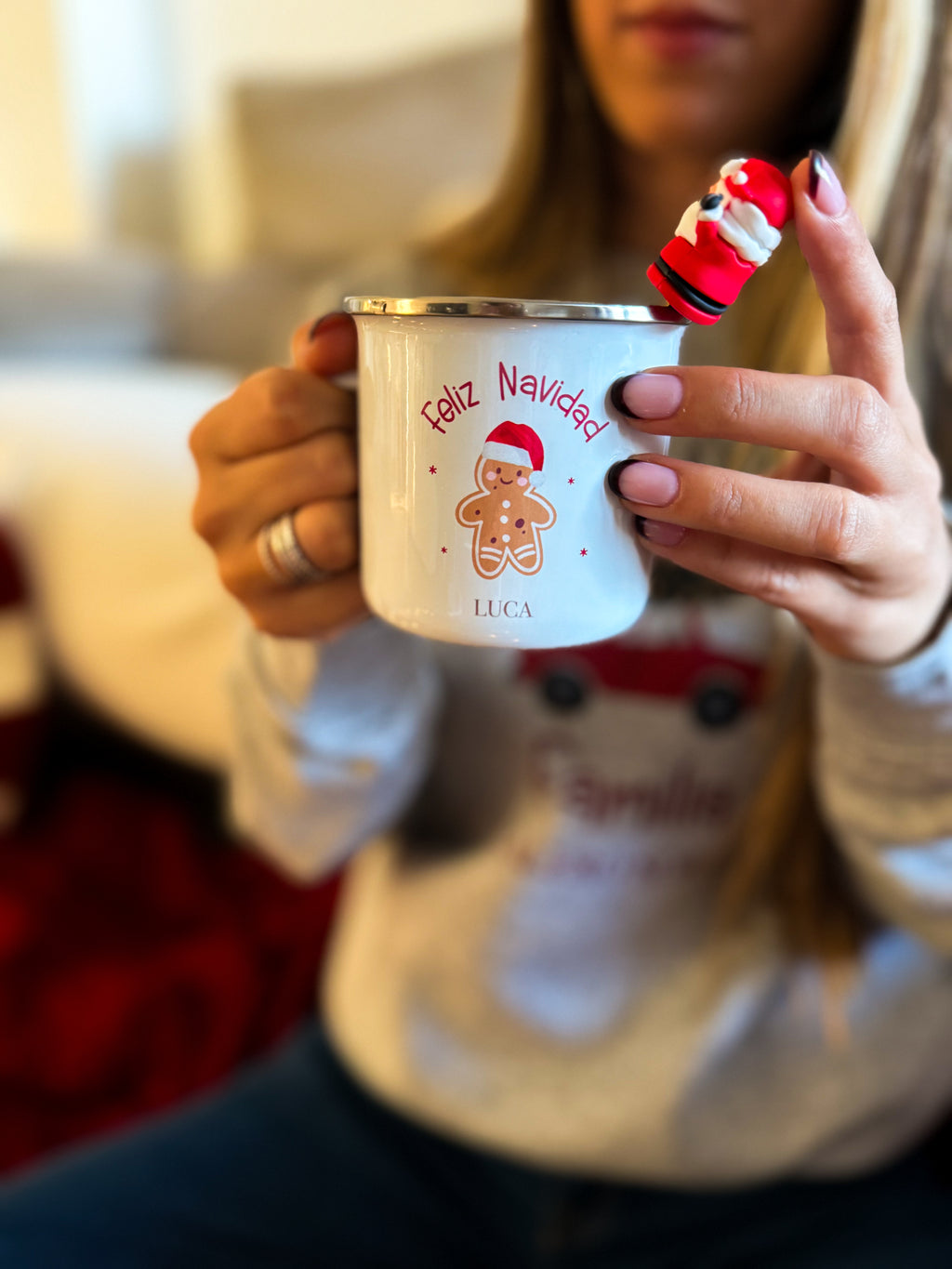 TAZA NAVIDAD GALLETA RETRO