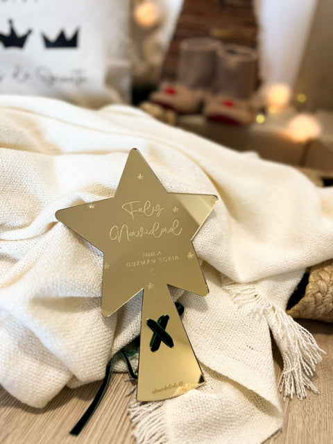 ESTRELLA ÁRBOL NAVIDAD DORADA