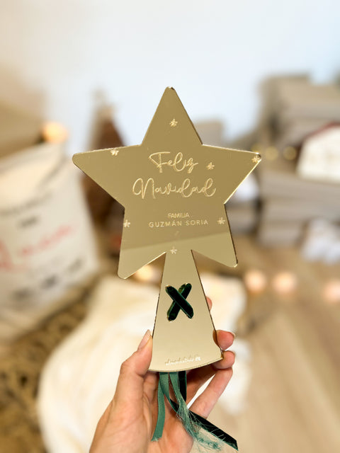 ESTRELLA ÁRBOL NAVIDAD DORADA