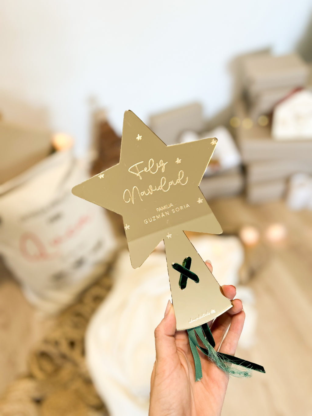 ESTRELLA ÁRBOL NAVIDAD DORADA