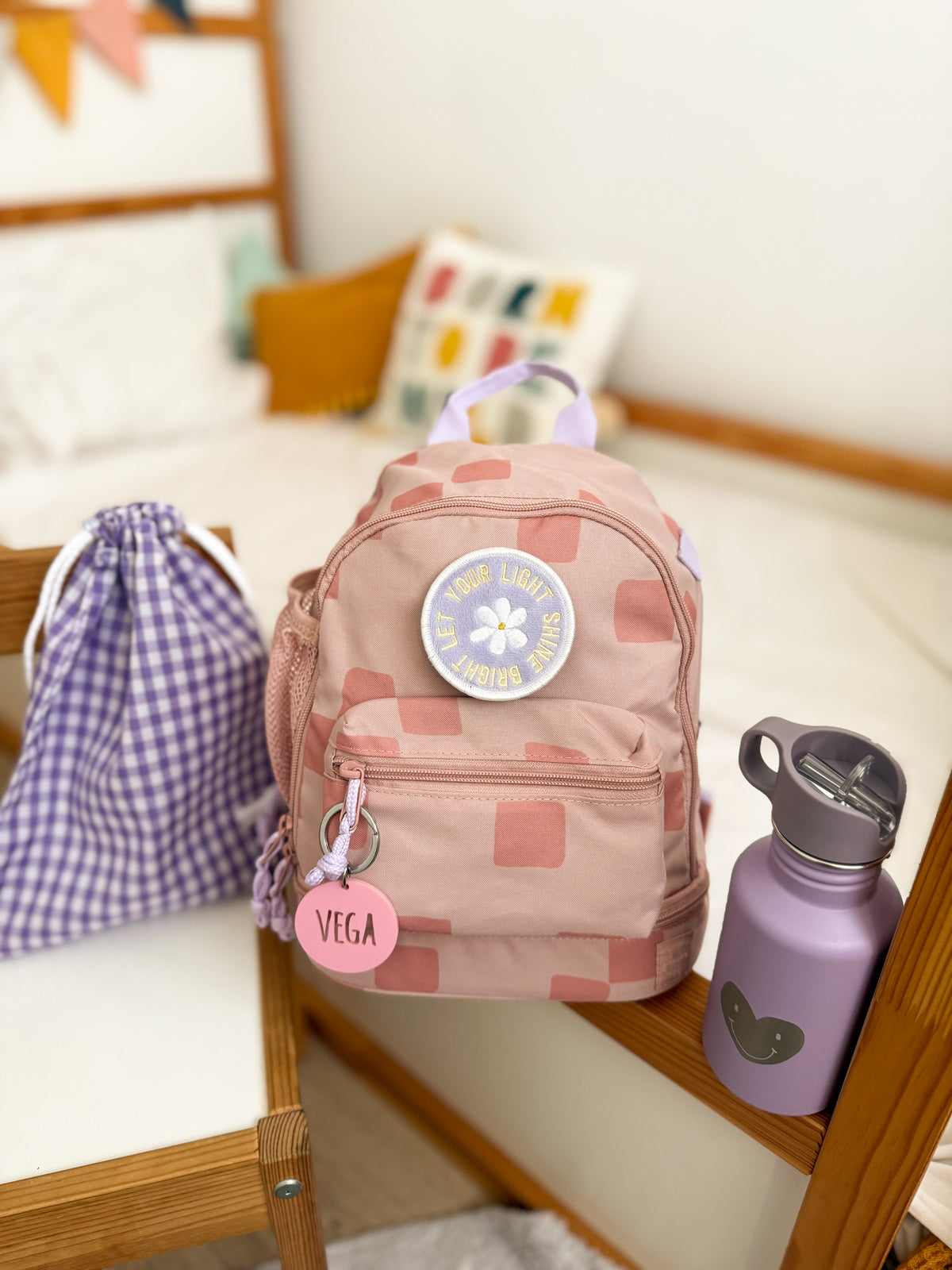 MOCHILA INFANTIL ROSA FLOR