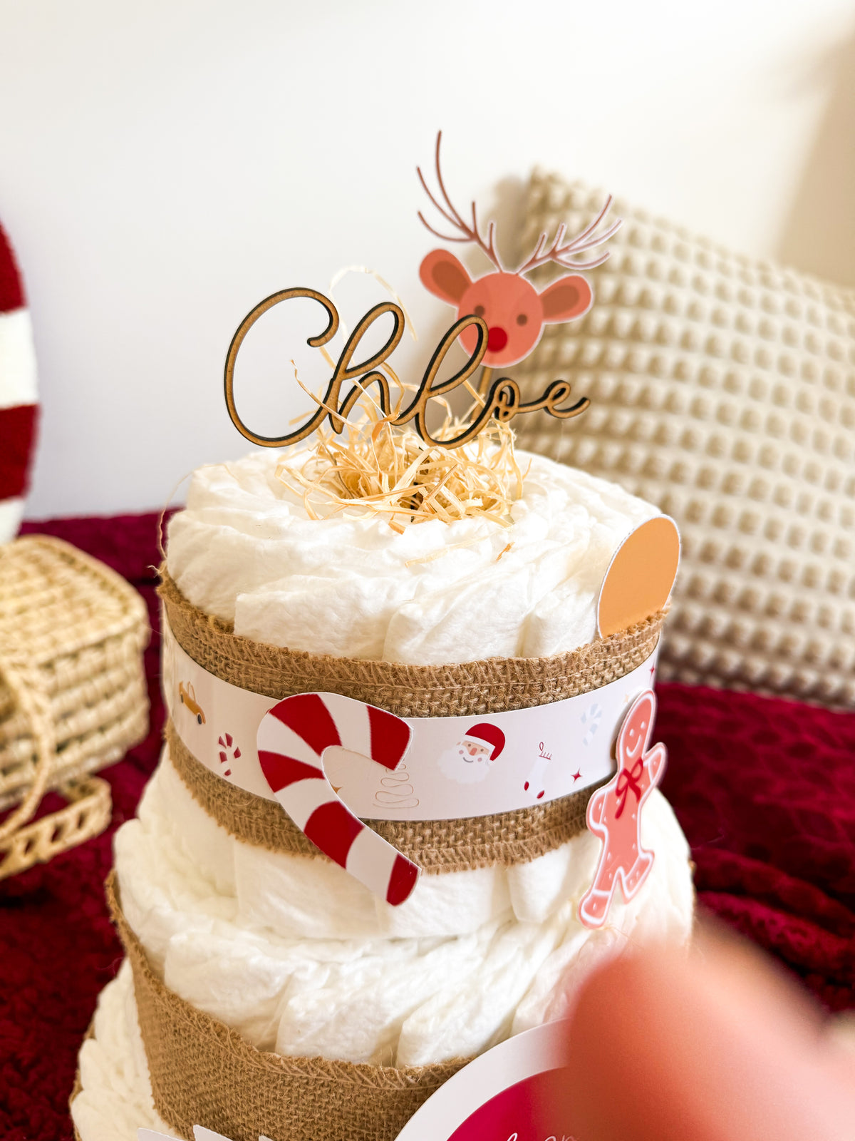 TARTA PAÑALES GRANDE NAVIDAD