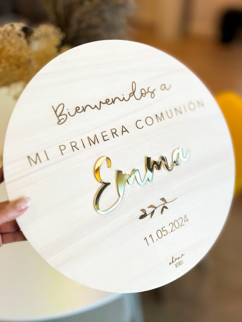 CARTEL MADERA BIENVENIDA EVENTO