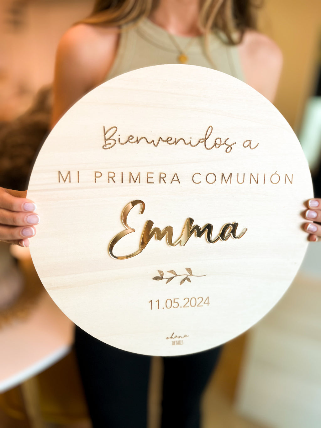 CARTEL MADERA BIENVENIDA EVENTO