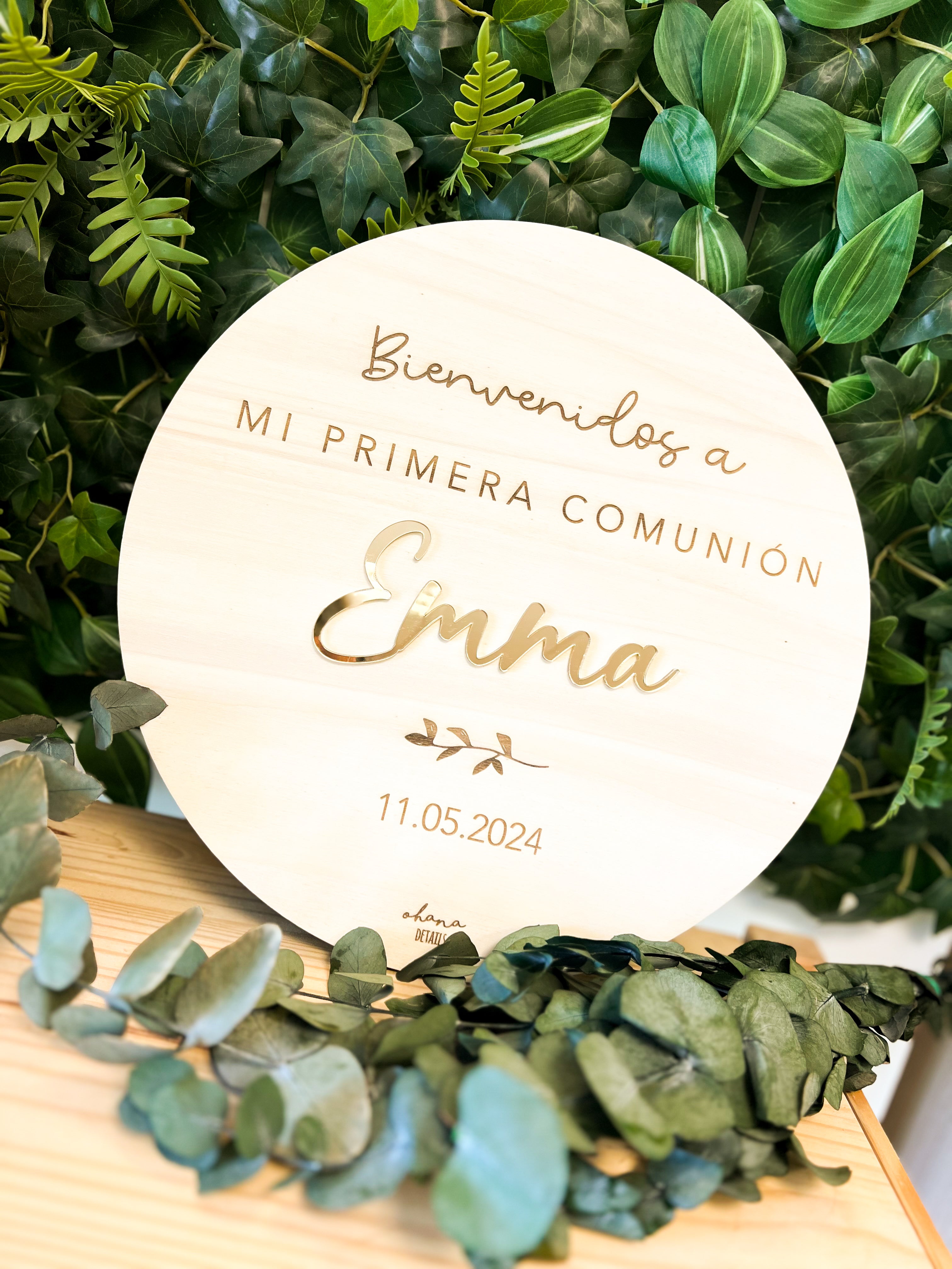 CARTEL MADERA BIENVENIDA EVENTO