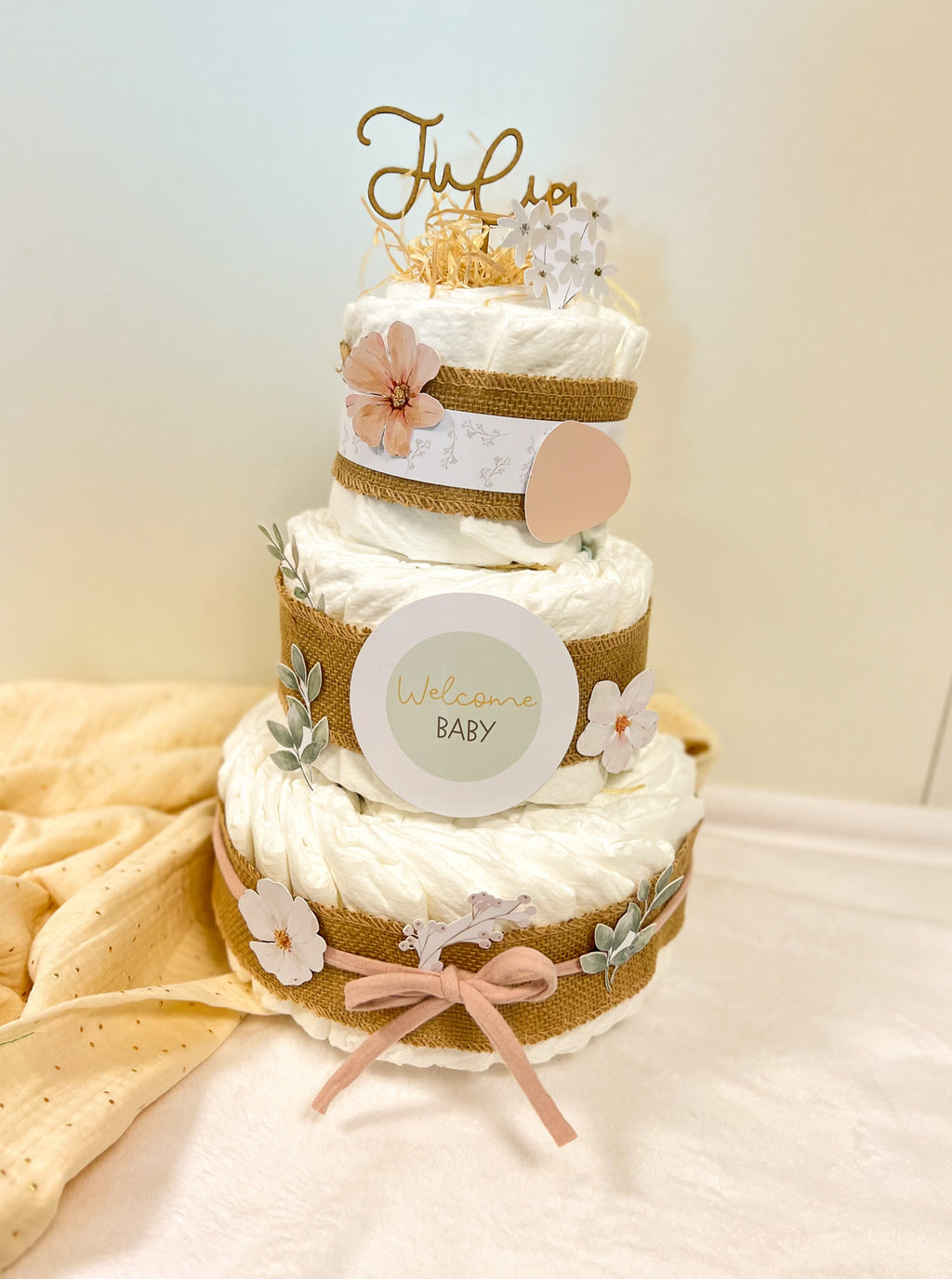 TARTA PAÑALES GRANDE BOHO