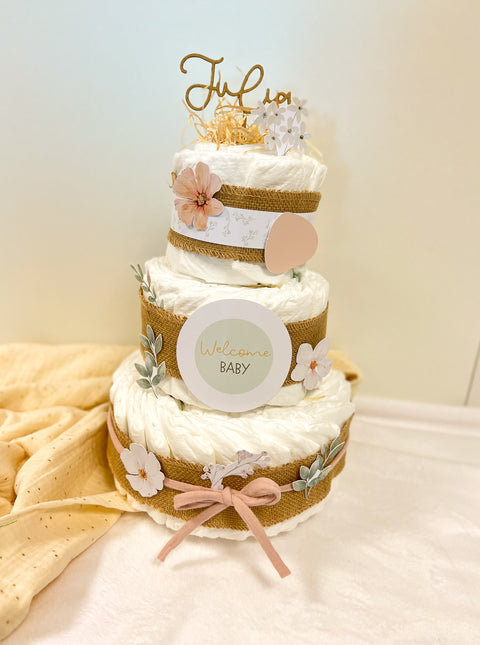 TARTA PAÑALES GRANDE BOHO