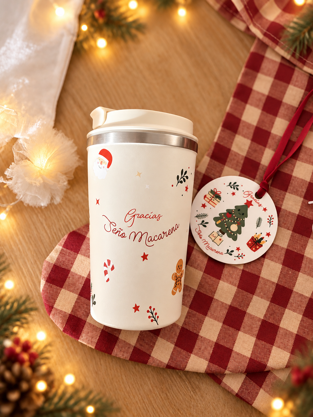 Pack Termo y bola Navidad personalizados - Ohana Details