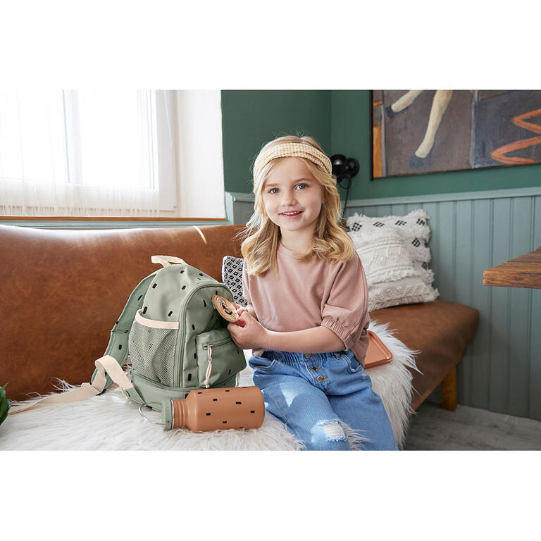 MOCHILA INFANTIL VERDE TOPITOS