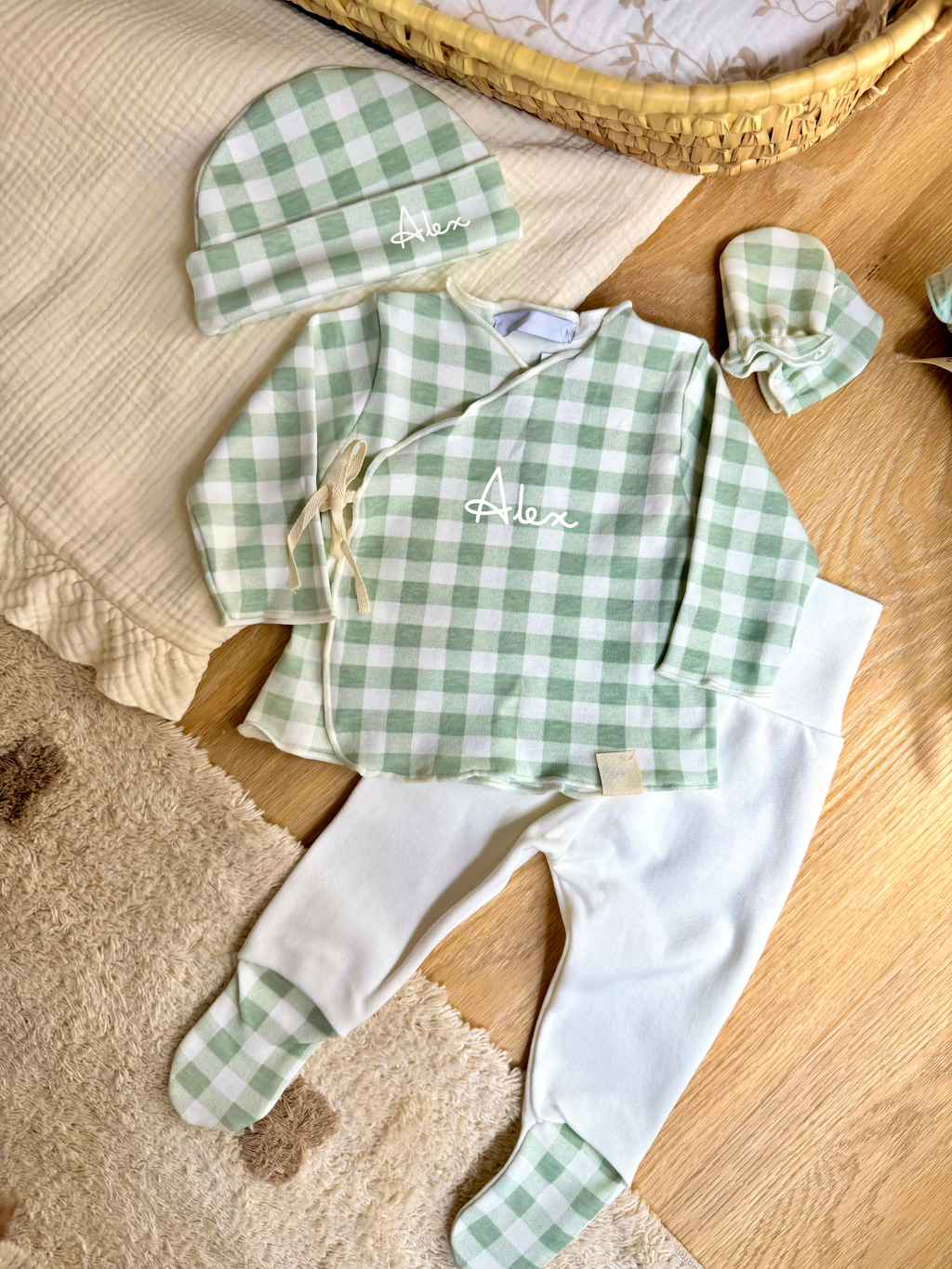 PRIMERA PUESTA VICHY VERDE PERSONALIZADA