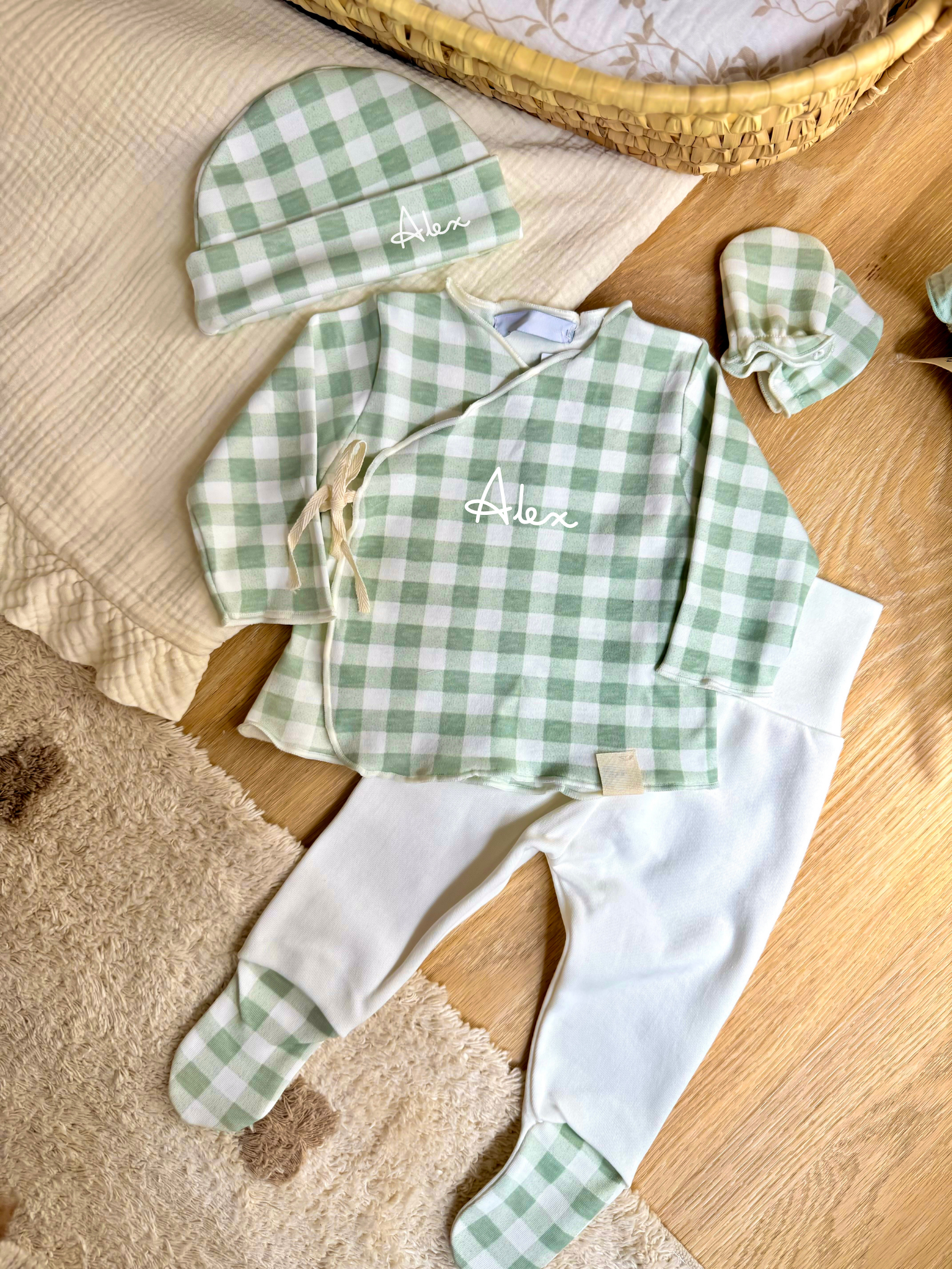 PRIMERA PUESTA VICHY VERDE PERSONALIZADA
